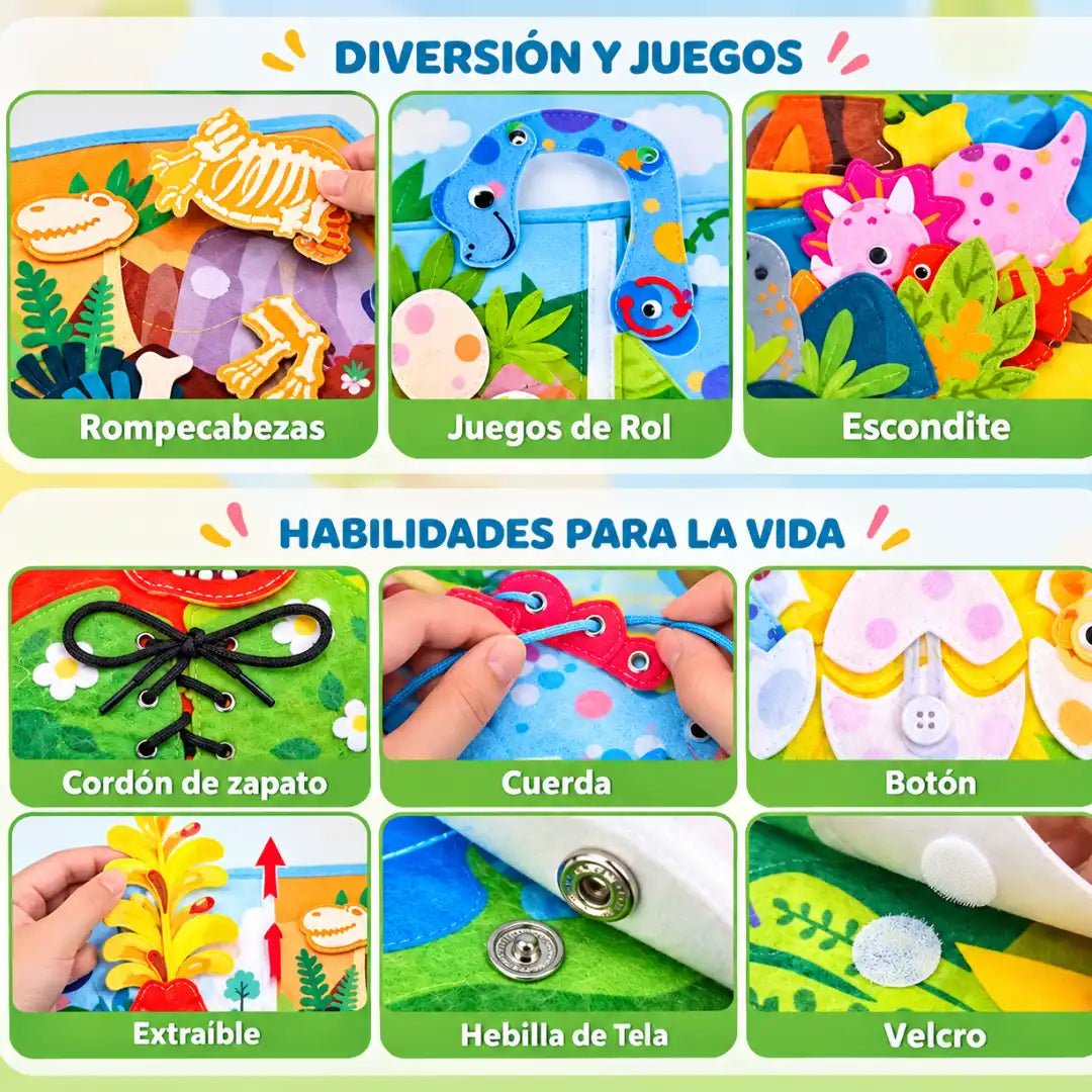Libro Sensorial de Dinosaurios