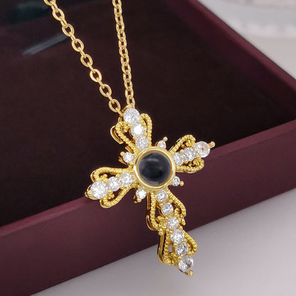 Collar Cruz Te Amo 100 Idiomas Con Caja