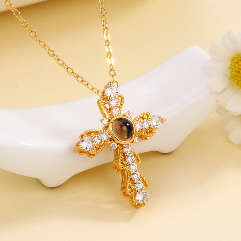 Collar Cruz Te Amo 100 Idiomas Con Caja