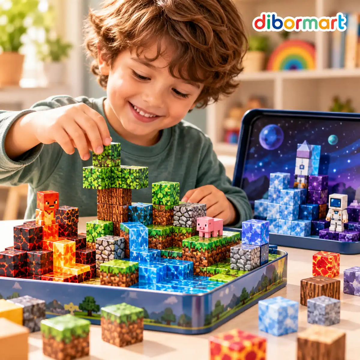 Cubos Magnéticos Pixel – 4 Mundos