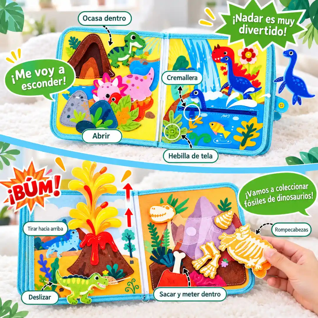 Libro Sensorial de Dinosaurios
