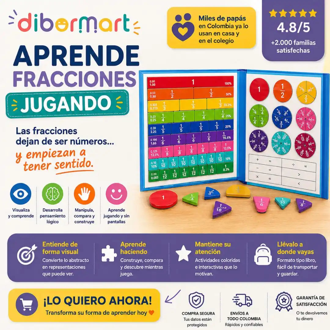 🧩 ¡Aprender fracciones es divertido! Aprende jugando al estilo Montessori.
