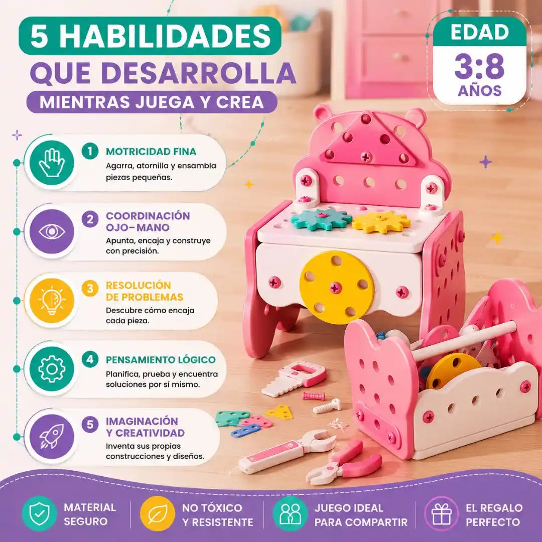 Caja De Herramientas Montessori: Pequeños constructores en acción