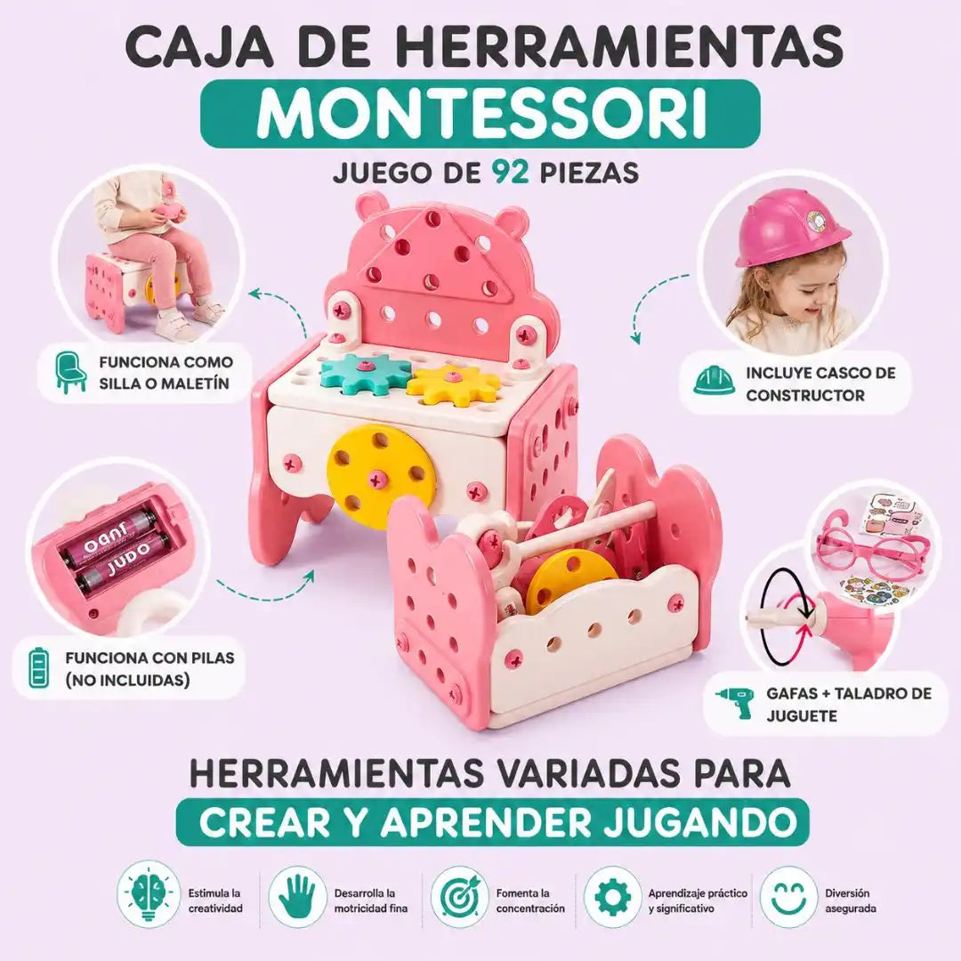 Caja De Herramientas Montessori: Pequeños constructores en acción
