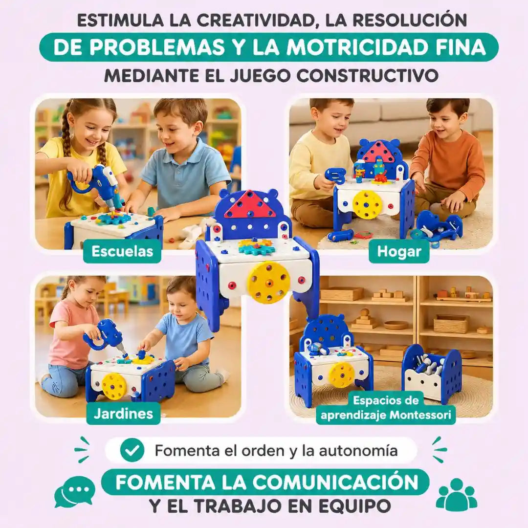 Caja De Herramientas Montessori: Pequeños constructores en acción